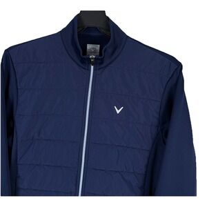 Callaway Mens Golf Jacket Small Puffer Quilted Full Zip Navy Blue Outerwear